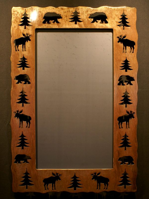 Bear Moose Tree Cut Out Mirror