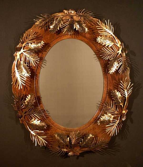 Pine Cone Oval Mirror