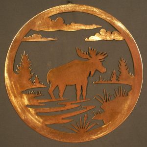 Moose 24" Round Wall Plaque