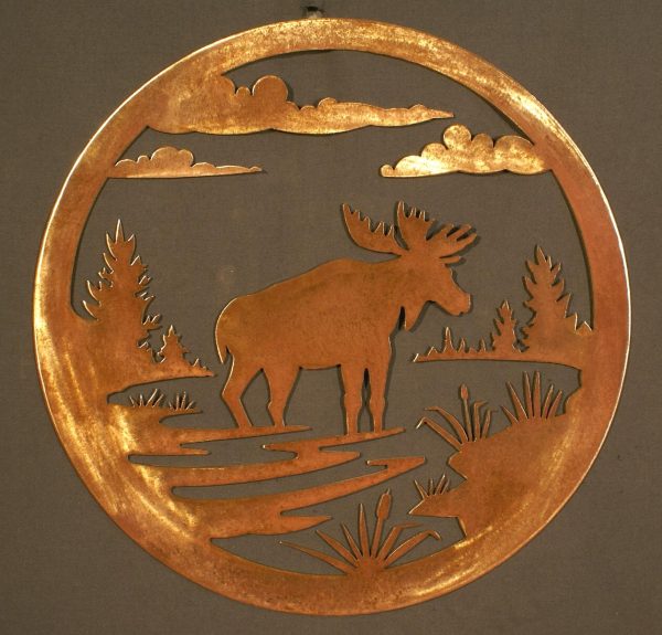 Moose 24" Round Wall Plaque