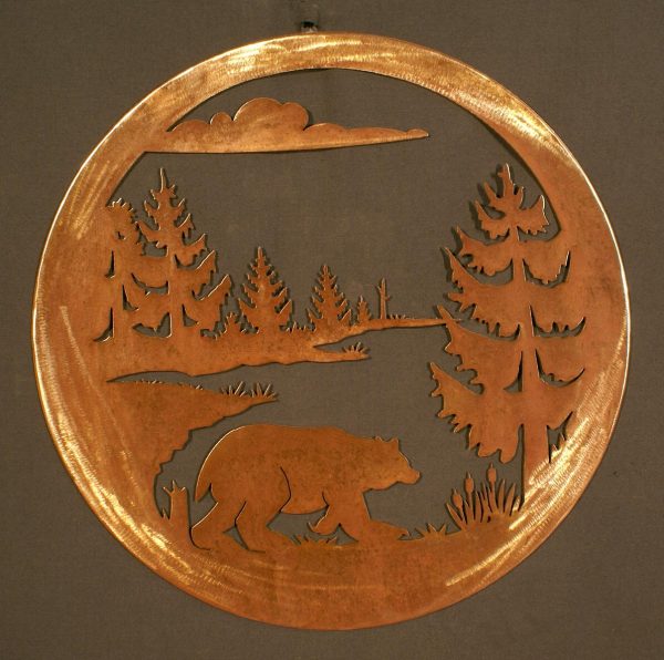 Bear 24" Round Wall Plaque-0