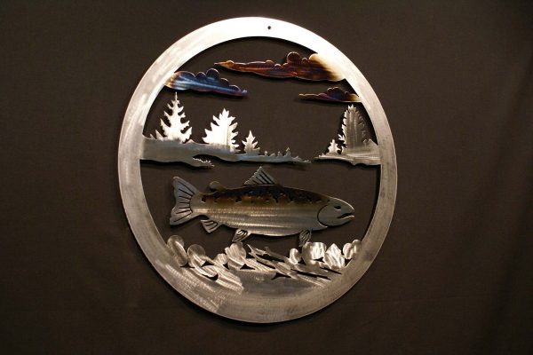 Trout 24" Round Wall Plaque-291