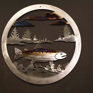 Trout 24" Round Wall Plaque-0